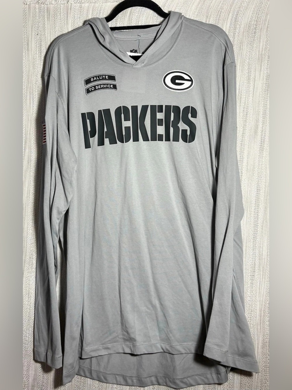 Nike Green Bay Packers On-Field Apparel long sleeve jersey Gray XL NWT salute